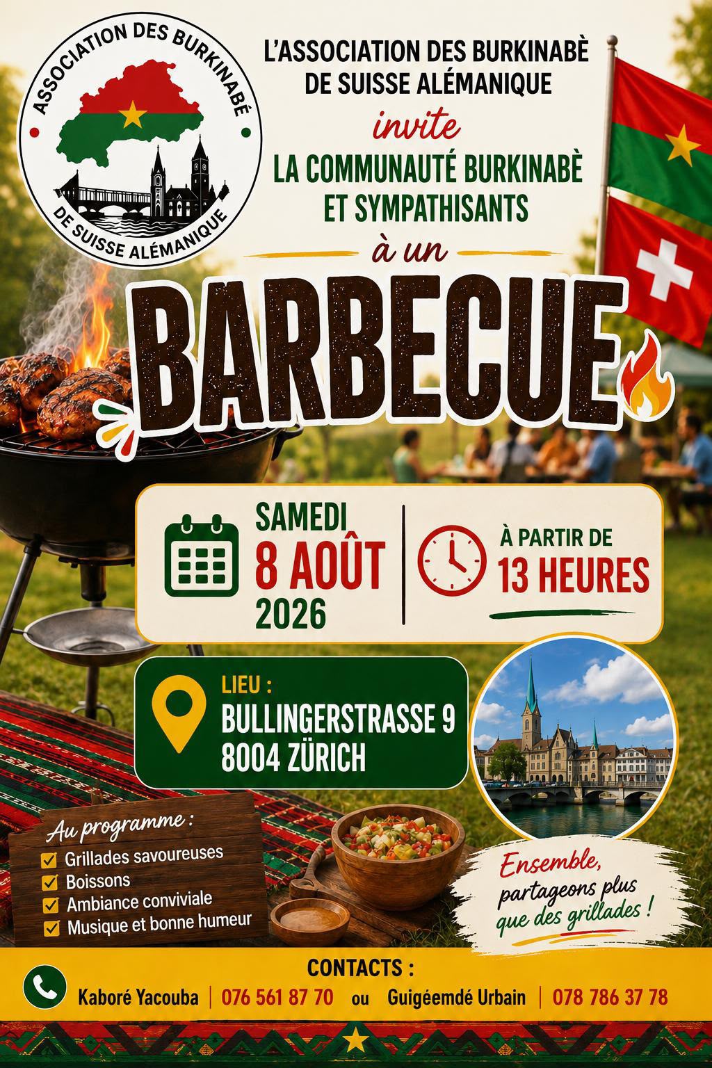 Flyer Barbecue des burkinabè de Zurich